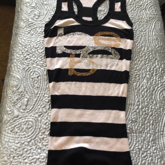 BEBE Black and white sweater knit tank - Picture 2 of 2